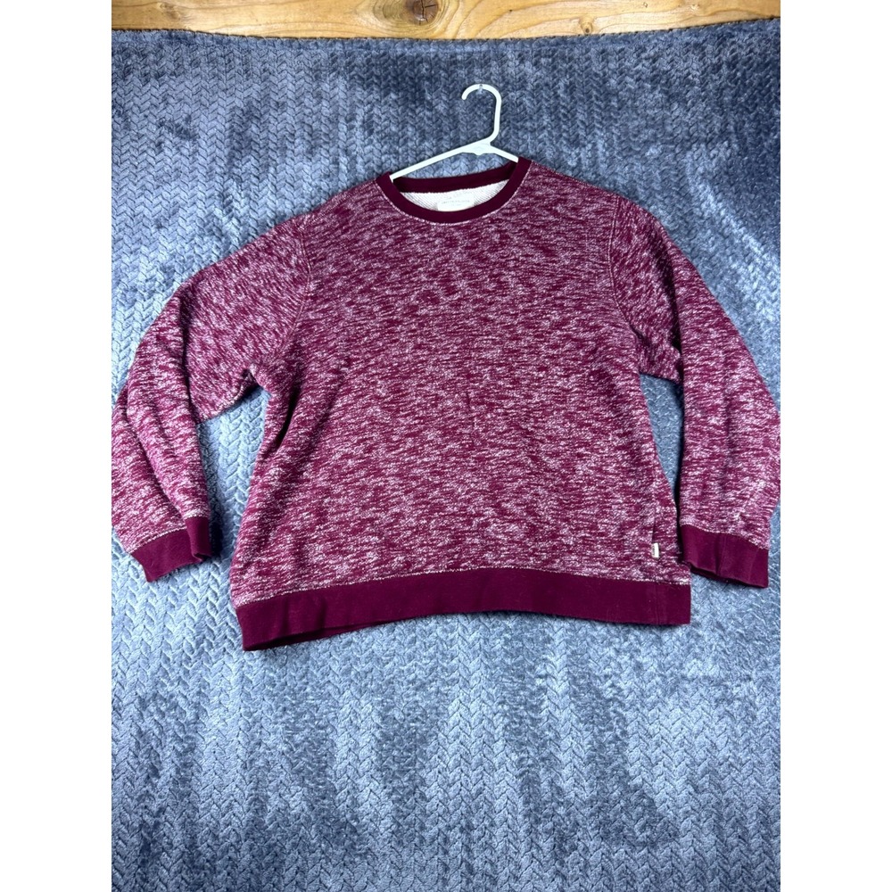 Obey Propaganda Sweatshirt Mens Large Burgundy Long Sleeve Knitted Pullover